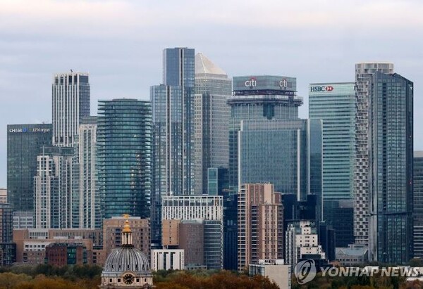 영국 런던 금융 중심지 카나리 워프