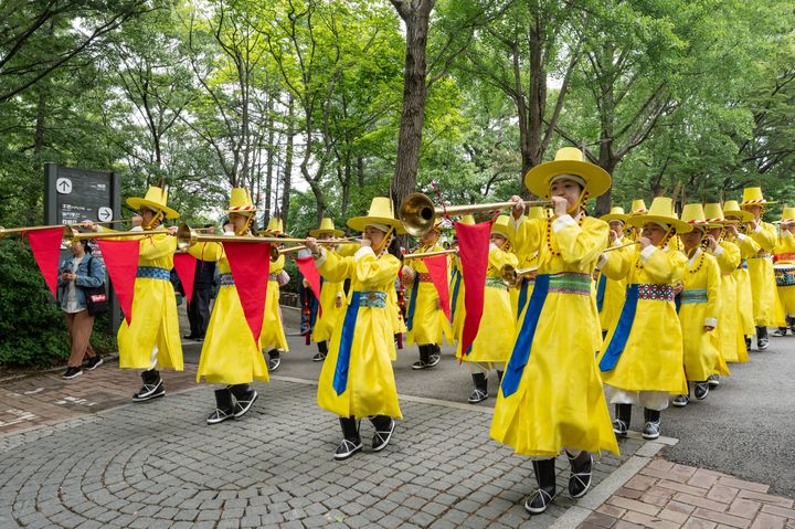 서울어린이취타대의 공연.
