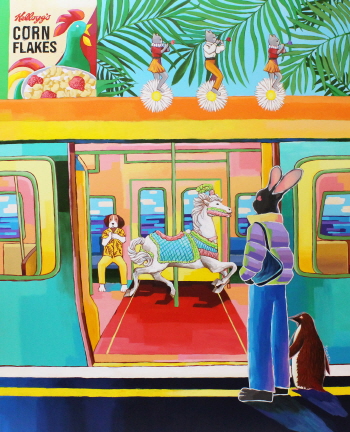 모닝 트레인, 130cm x 162cm(100호), 캔버스에 아크릴, 2023.jpg