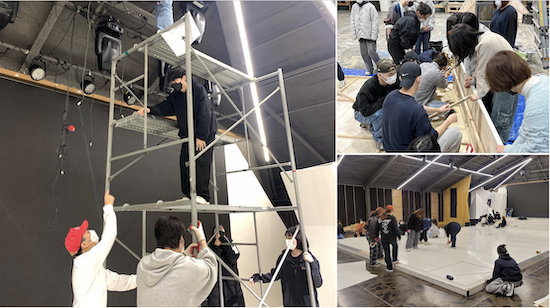 'HUB12' 무대를 세팅 중인 학생들.png