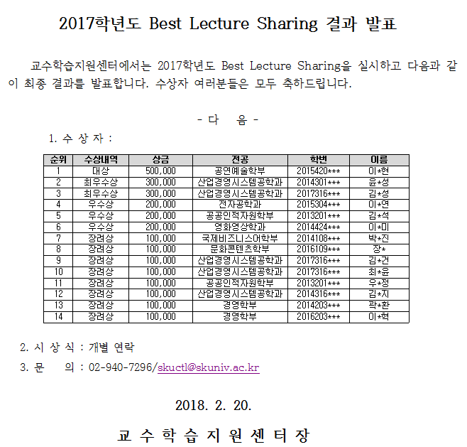 2017학년도 Best Lecture Sharing 결과.png